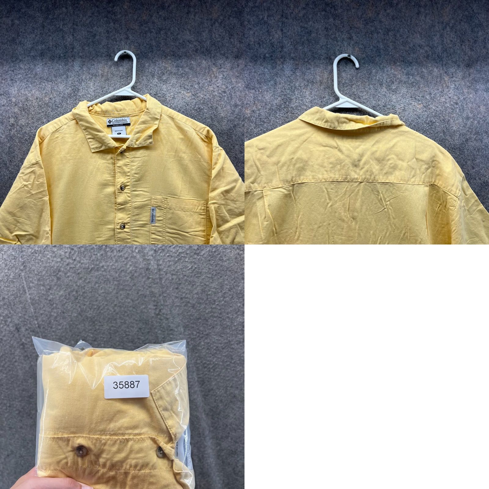 Vintage Columbia Shirt Mens XL Yellow Button-Down Short Sleeve Hawaiian Fishing Cotton Regular Size US XL / EU 56 / 4 - 8 Thumbnail