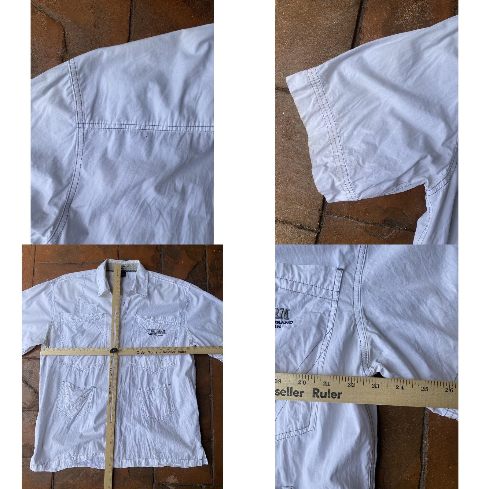 Phat Farm VINTAGE Phat Farm Button Up Shirt Large White Ye2K Hip Hop Grunge Shirt Size US L / EU 52-54 / 3 - 9 Thumbnail