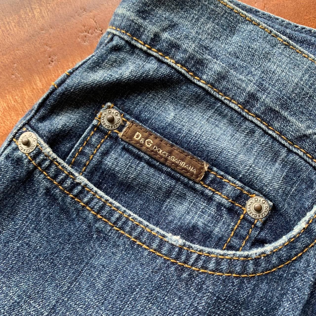 Dolce & Gabbana Vintage Dolce & Gabbana D&G Y2K Embroidery Blue Denim Pants Size US 35 - 4 Thumbnail
