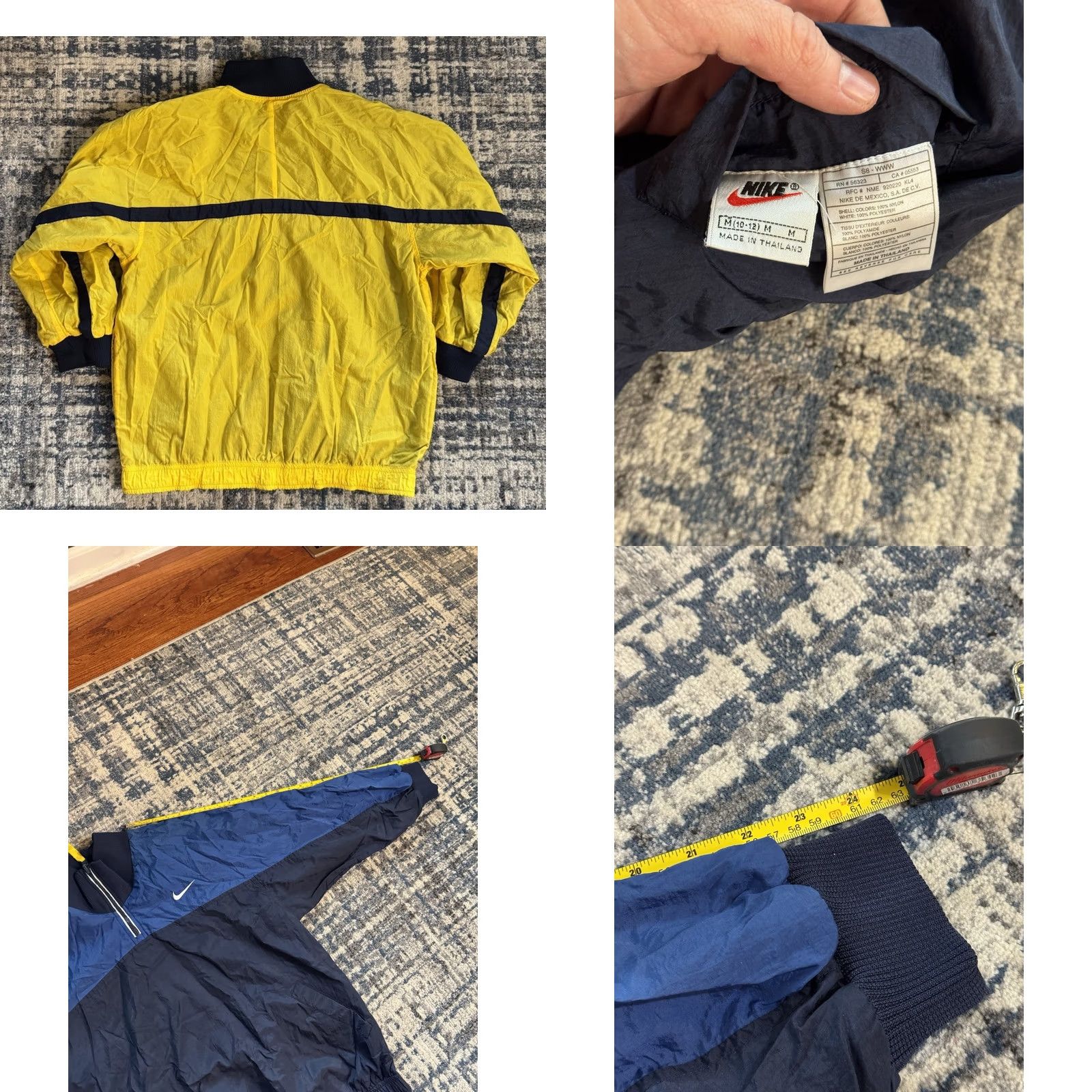 Nike VINTAGE Nike Jacket Windbreaker 1/4 Zip Pullover Reversible Sz M Blue Yellow 90s Mens Size US M / EU 48-50 / 2 - 8 Thumbnail