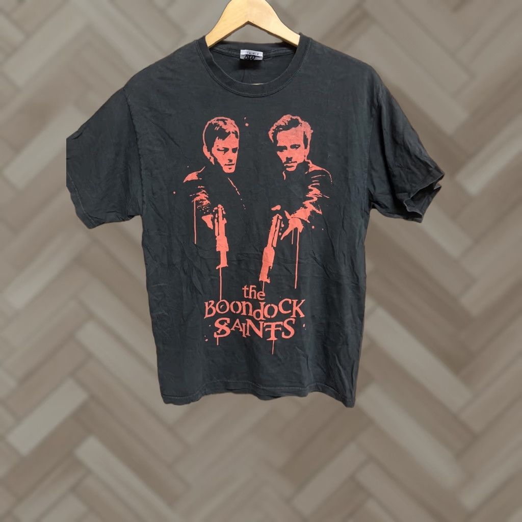 Hanes VINTAGE Hanes T-Shirt Men's M Black 90s The Boondock Saints Crew Neck Short Sleeve Graphic Print Cotton Size US M / EU 48-50 / 2 - 1 Thumbnail