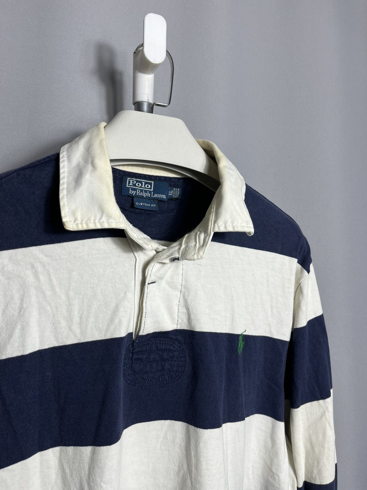 Polo Ralph Lauren Polo Ralph Lauren Rugby Shirt Mens Striped Vintage 90s long Size US XL / EU 56 / 4 - 3 Thumbnail