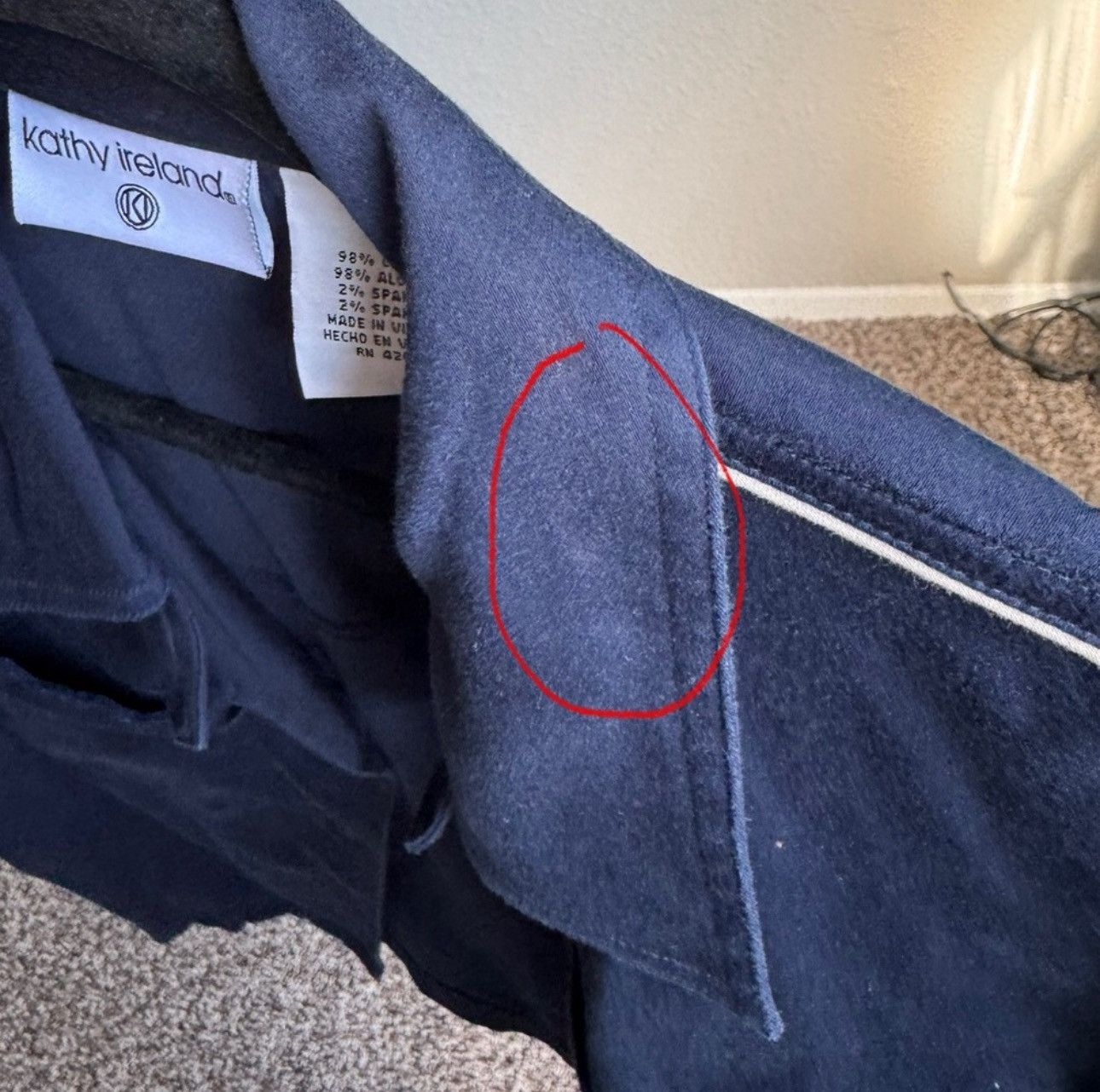 Other Kathy Ireland Deep Blue Cotton Blend Women’s Jacket Large Size L / US 10 / IT 46 - 4 Thumbnail