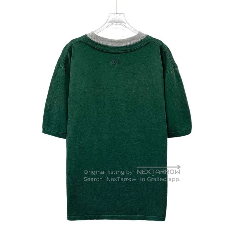 Loewe Loewe 25 Green Logo Embroidered Cotton Jersey Short Sleeve Size L / US 10 / IT 46 - 2 Thumbnail