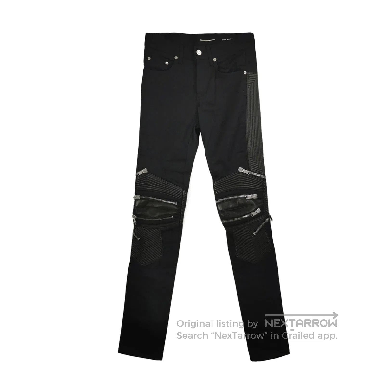 Saint Laurent Paris Saint Laurent Black Zip-Detail Leather Panel Pants XS. Size US 28 / EU 44 - 3 Thumbnail