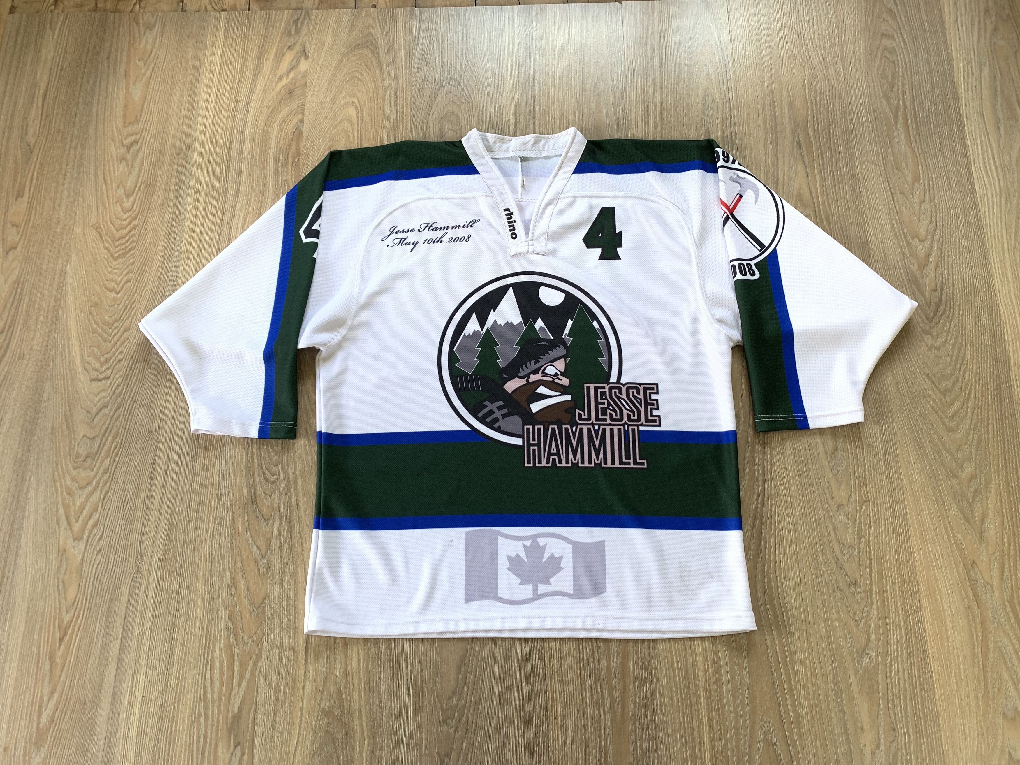 NHL × Vintage Vintage Rhino Sports Jesse Hammill #4 Hockey Jersey Size US XXL / EU 58 / 5 - 1 Thumbnail