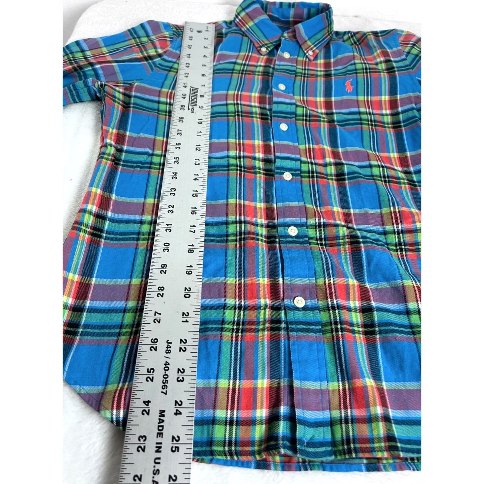 Ralph Lauren Ralph Lauren Womens Button Down Shirt Size 10 Blue Plaid Casual Professional Size L / US 10 / IT 46 - 7 Thumbnail