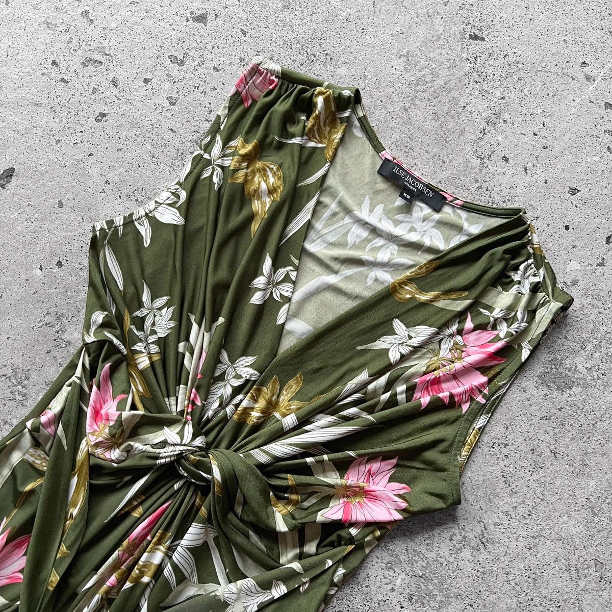 Designer × Ilse Jacobsen Ilse Jacobsen Womens Green Floral Day Dress Knee Length Size XS / US 0-2 / IT 36-38 - 4 Thumbnail