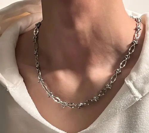 Jewelry Silver Chain Link Men's Necklace, Modern Men's Jewelry Size ONE SIZE - 1 Thumbnail