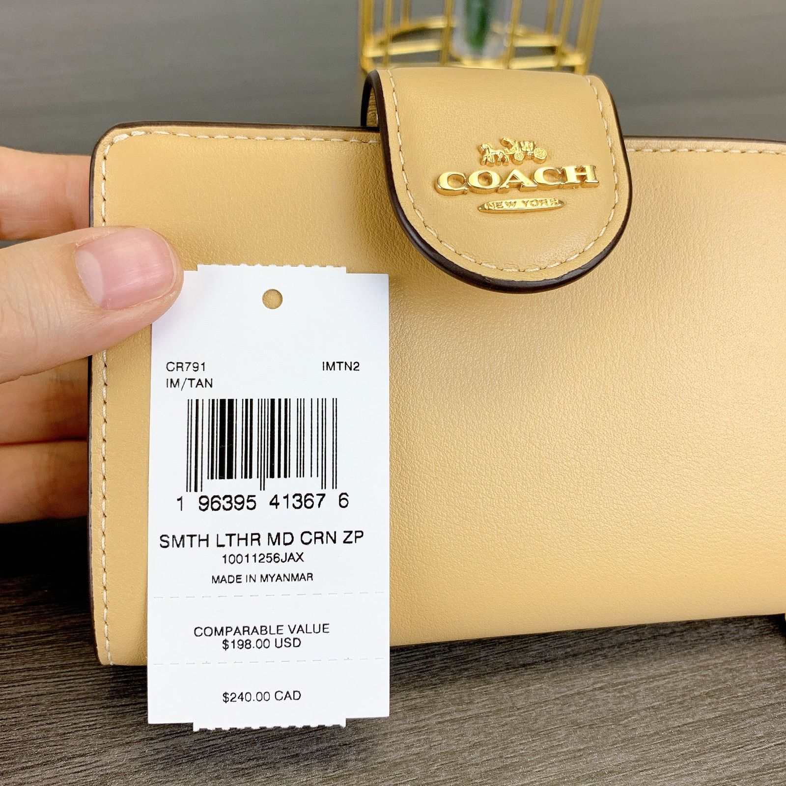 Coach Coach CR791 Medium Corner Zip Wallet IN TAN Size ONE SIZE - 6 Thumbnail