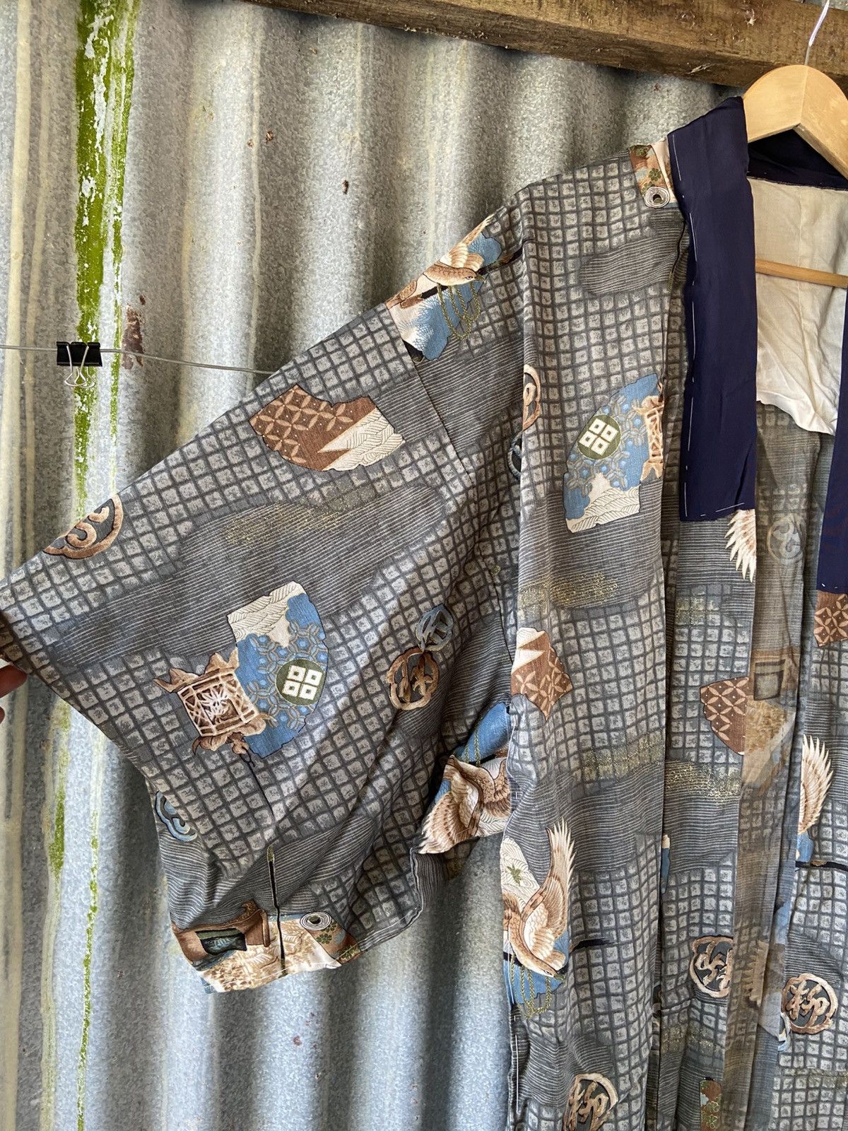 Komono Vintage Japanese Kimono Eagles Mountain Size US L / EU 52-54 / 3 - 3 Thumbnail