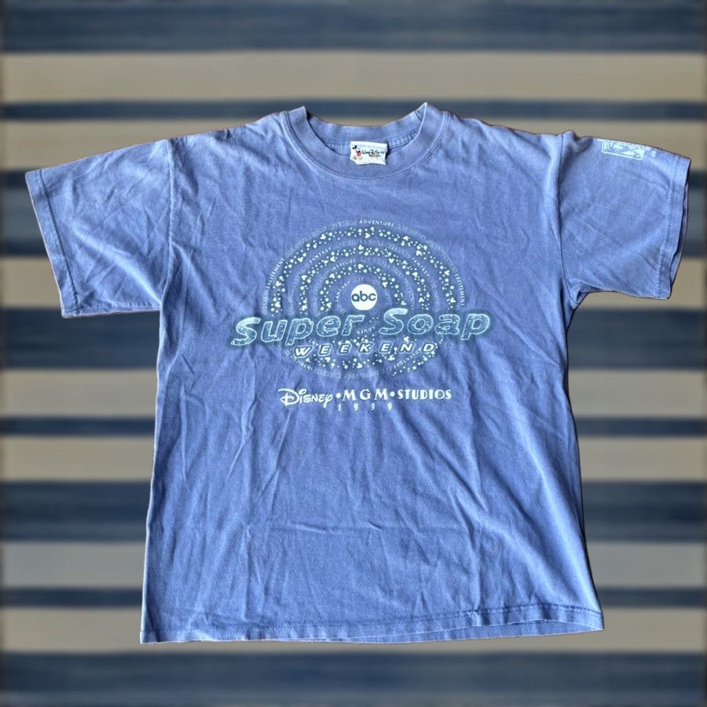 Disney VINTAGE 90s Disney Super Soap Weekend T-Shirt ABC MGM Medium Disney Shirt Unisex Adults Blue Mickey Mouse 90s Theme Mens Womens Size US M / EU 48-50 / 2 - 1 Thumbnail