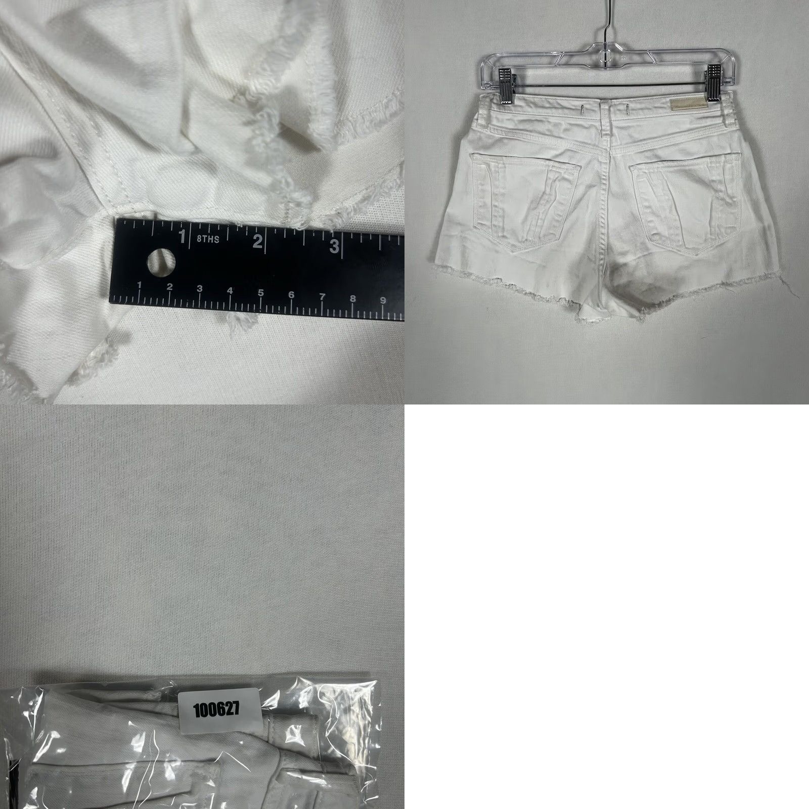 Abercrombie & Fitch Abercrombie & Fitch White Denim Shorts Size 24 A&F Stretch Cheeky Mid Rise Shirt Womens Shorts White Denim Stretch 24 Size 42" / US 20 - 8 Thumbnail