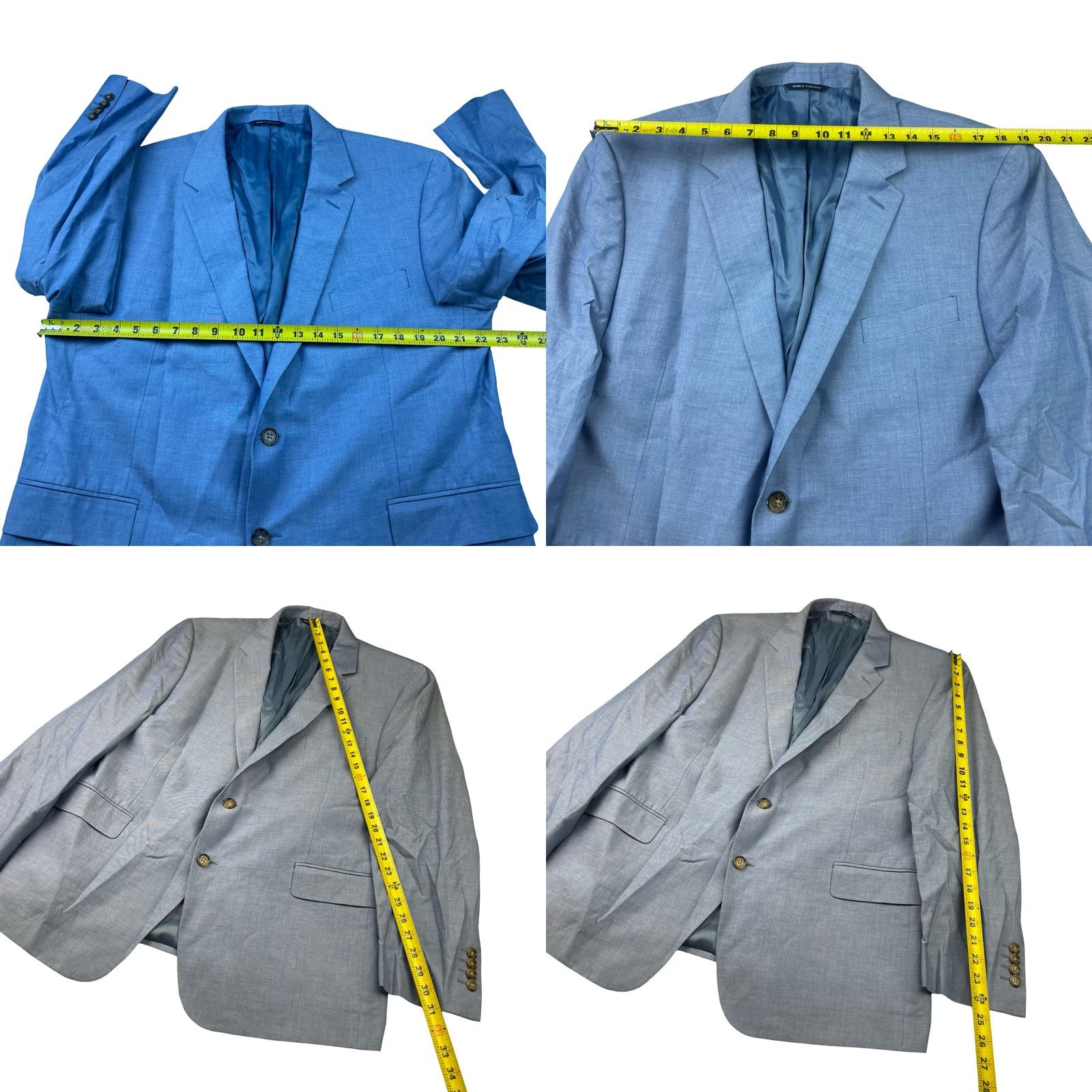 Ralph Lauren Ralph Lauren Men's Blazer 2-Button Chino Cotton Light Blue 46S Navy Notch Lapel Double-Vented Regular Mens Size 46R - 8 Thumbnail