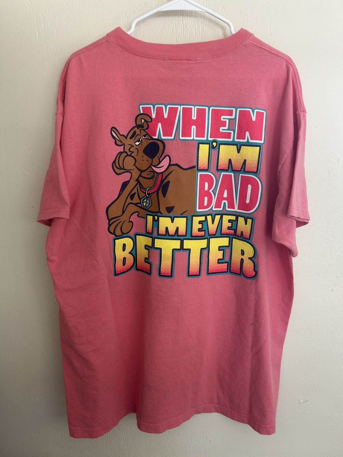 Vintage Vintage Scooby Doo ‘When Im Good..’ Graphic T-shirt Pink Size US XL / EU 56 / 4 - 2 Thumbnail