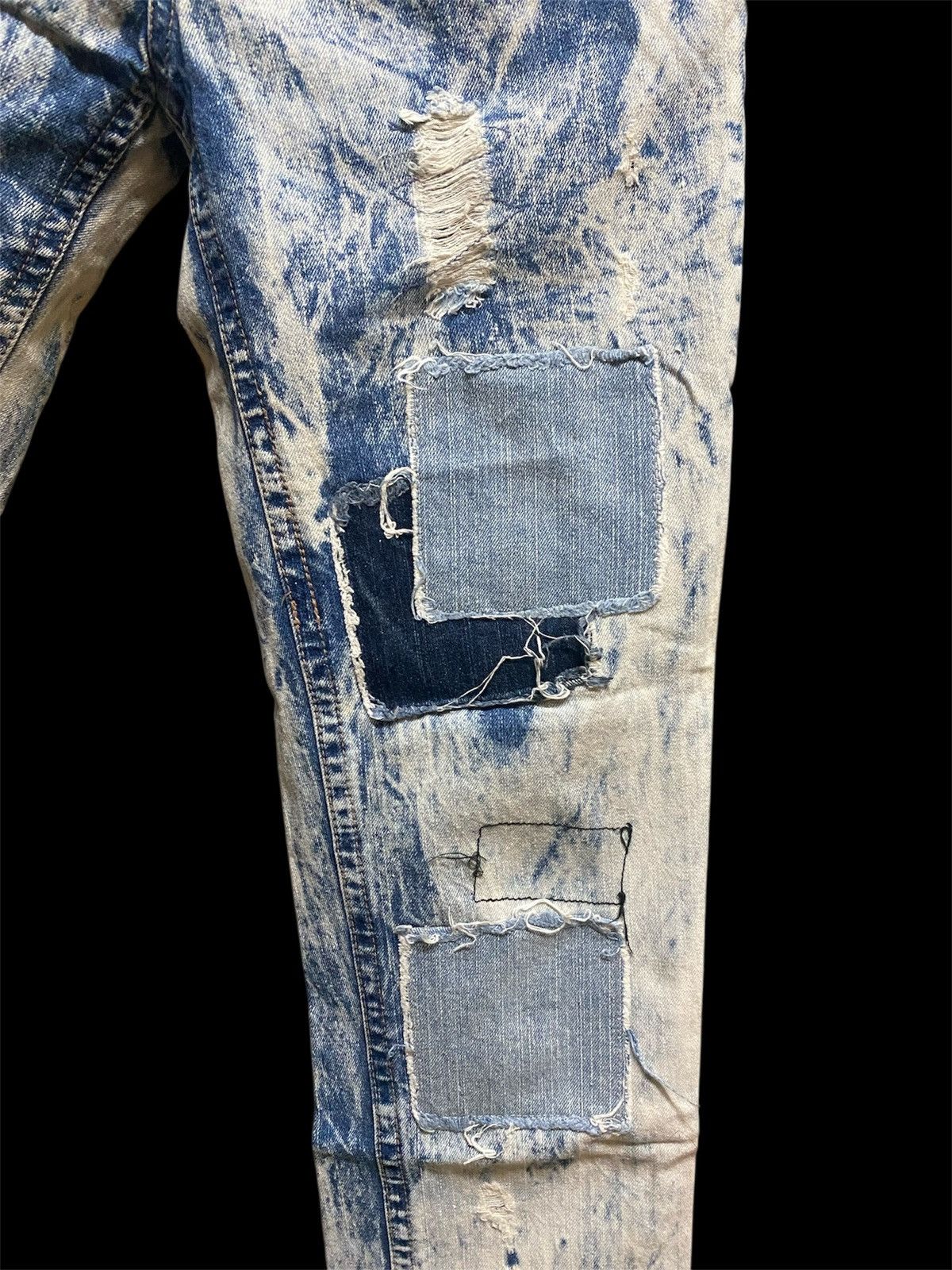 Japanese Brand Vestiamo Acid Wash Patchwork Distressed Jens Size US 30 / EU 46 - 6 Thumbnail