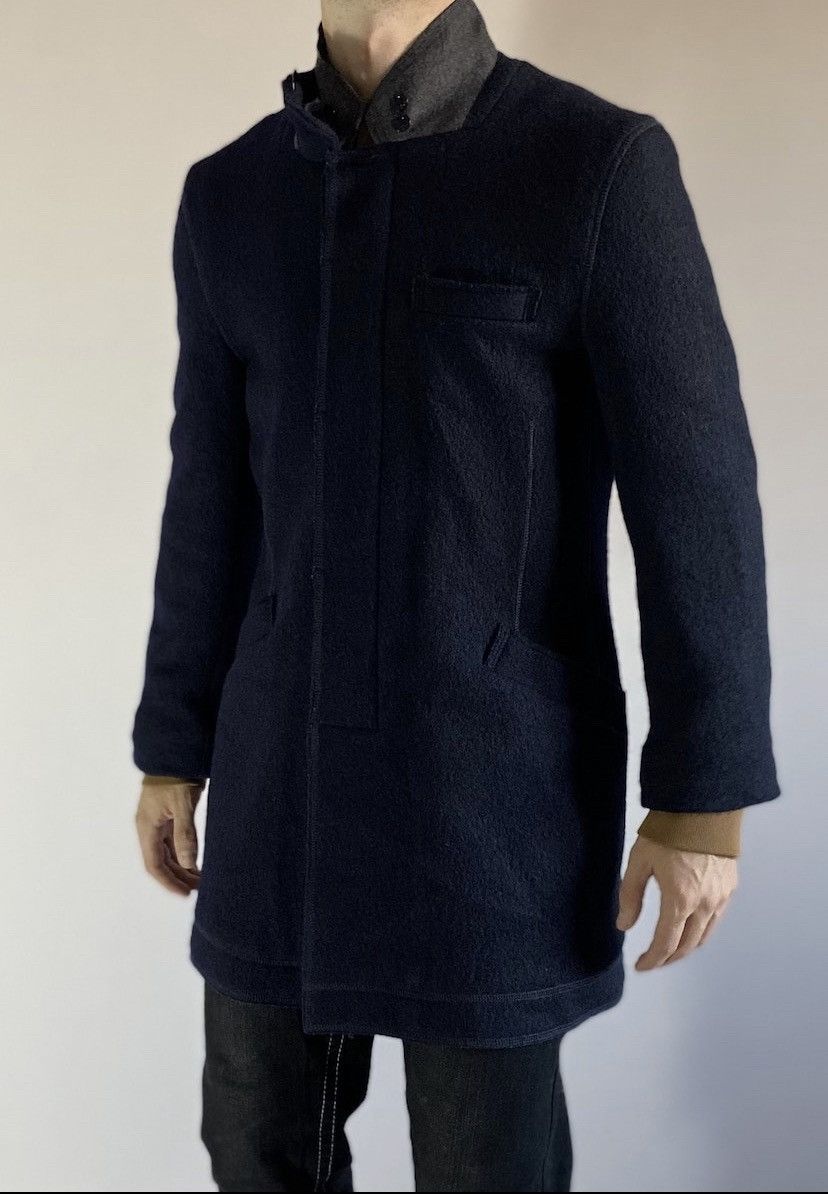 Armani Armani Jeans Wool Coat Navy Long Jacket Size US S / EU 44-46 / 1 - 8 Thumbnail