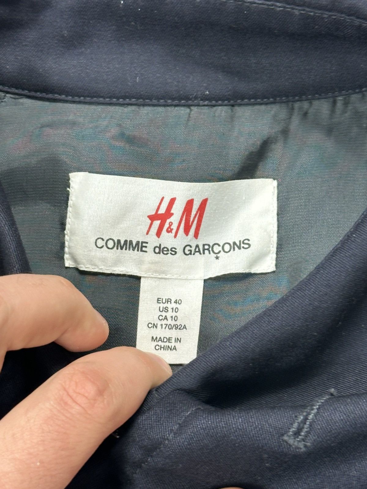 Comme des Garcons Comme Des Garcons x H&M Wool Coat Navy Blue Size US L / EU 52-54 / 3 - 9 Thumbnail