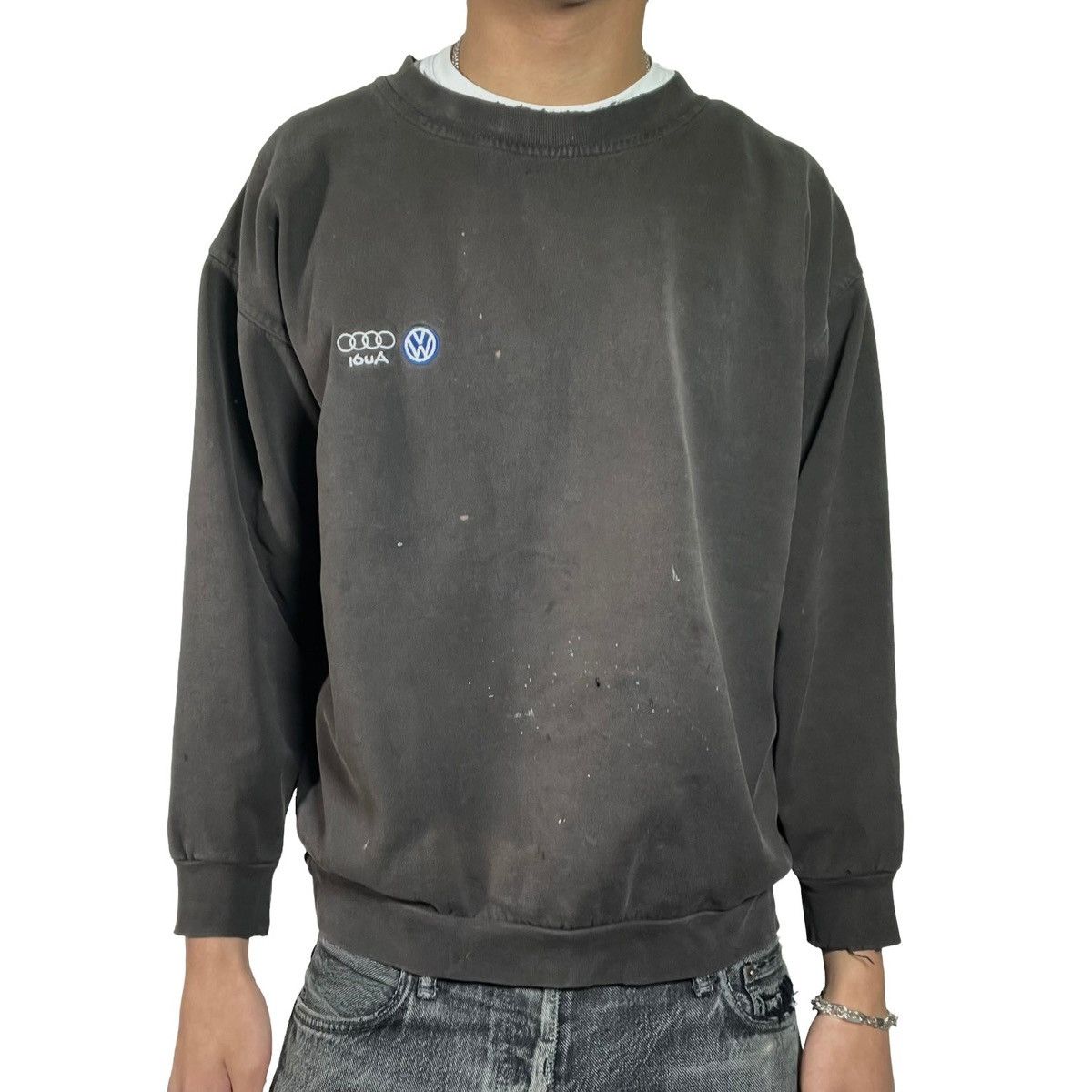 Vintage Audi Distressed Sweatshirt Size US L / EU 52-54 / 3 - 1 Thumbnail