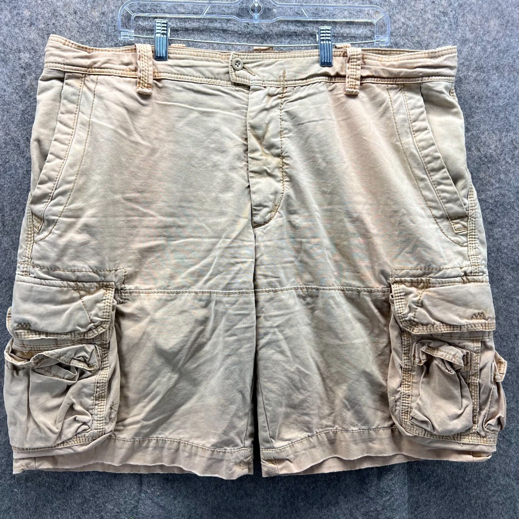 Polo Ralph Lauren VINTAGE Polo Ralph Lauren Shorts Mens 40 Khaki Cargo Tan Beige Cotton Fadded Size US L / EU 52-54 / 3 - 2 Thumbnail