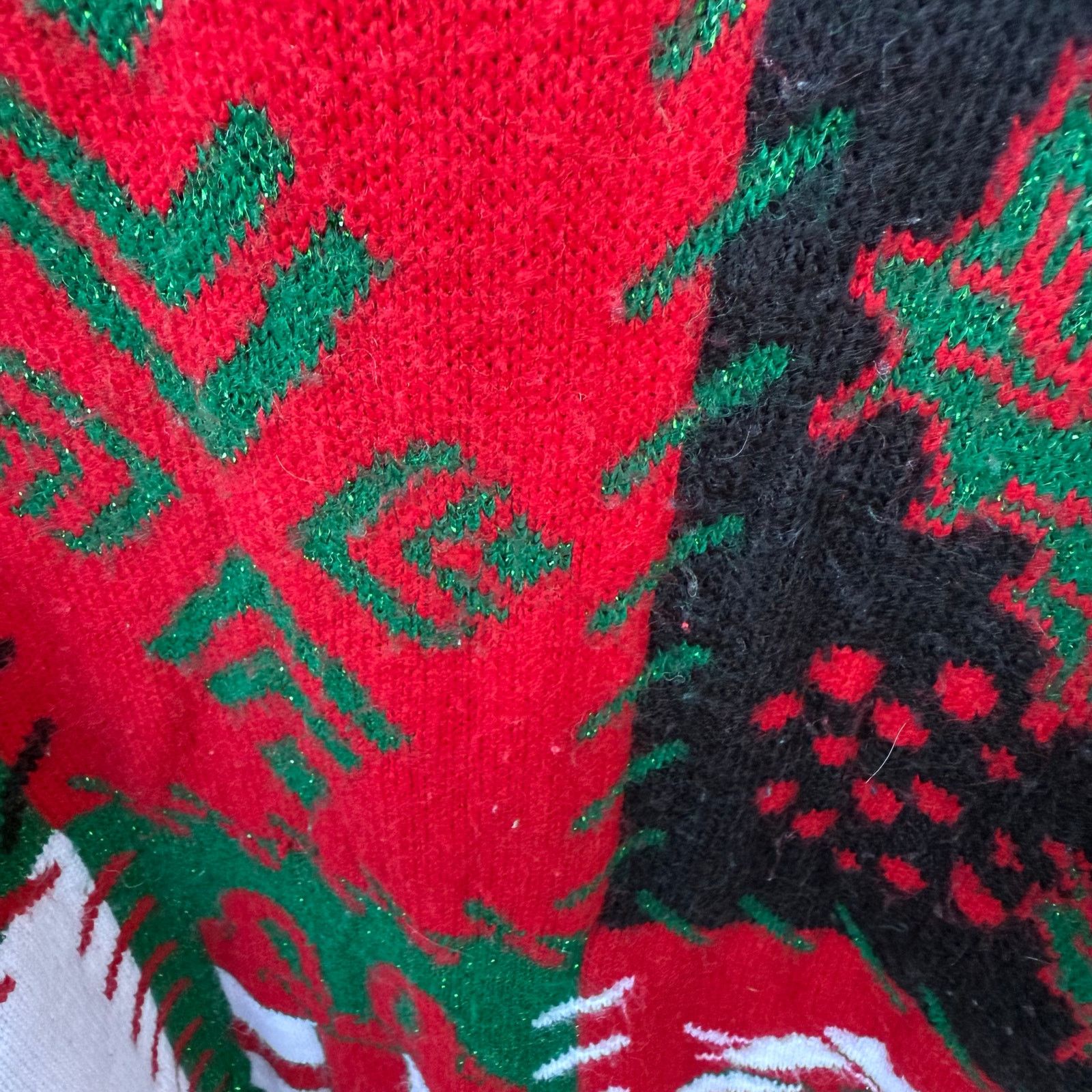 Vintage 90s Christmas Knit Sampler Sweater Tree Candy Cane SMALL Size S / US 4 / IT 40 - 3 Thumbnail