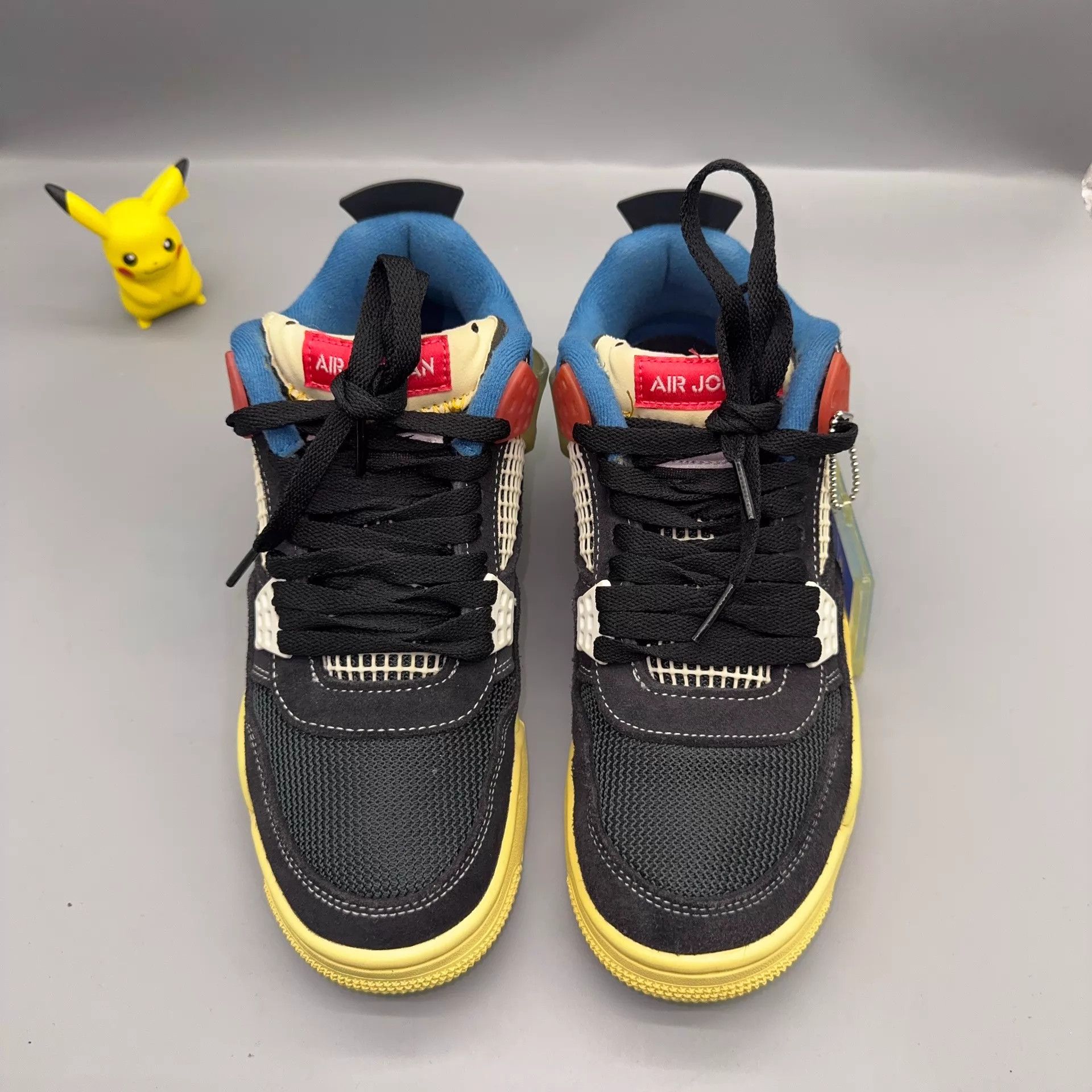 Nike Jordan AJ4 Union Black/Blue 38.5 Size US 8 / IT 38 - 2 Thumbnail