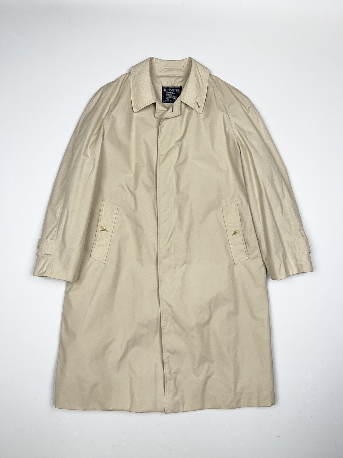 image of Burberrys Vintage Trench Coat 52 Size Jacket Unlined in Beige, Men's