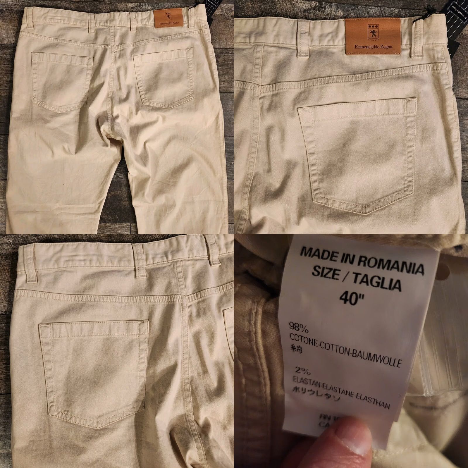 Ermenegildo Zegna Ermenegildo Zegna Chino Pants 40x35 Khaki Five Pocket Pants Beige Cotton Flat Front Regular Men's In Italy New with Tags Size US 40 / EU 56 - 8 Thumbnail