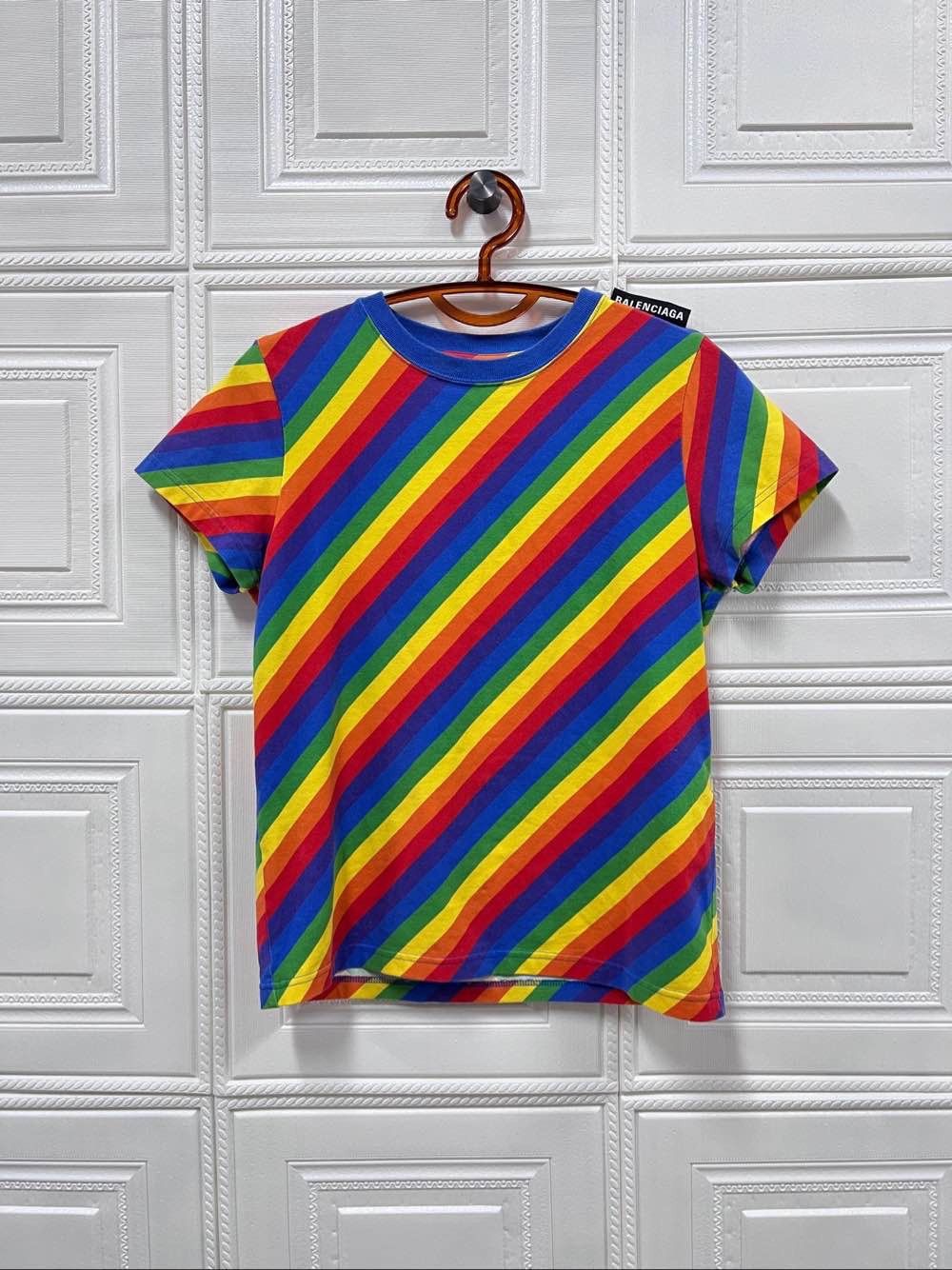 Balenciaga Balenciaga Rainbow Stripe T-Shirt Size S Size US S / EU 44-46 / 1 - 1 Thumbnail
