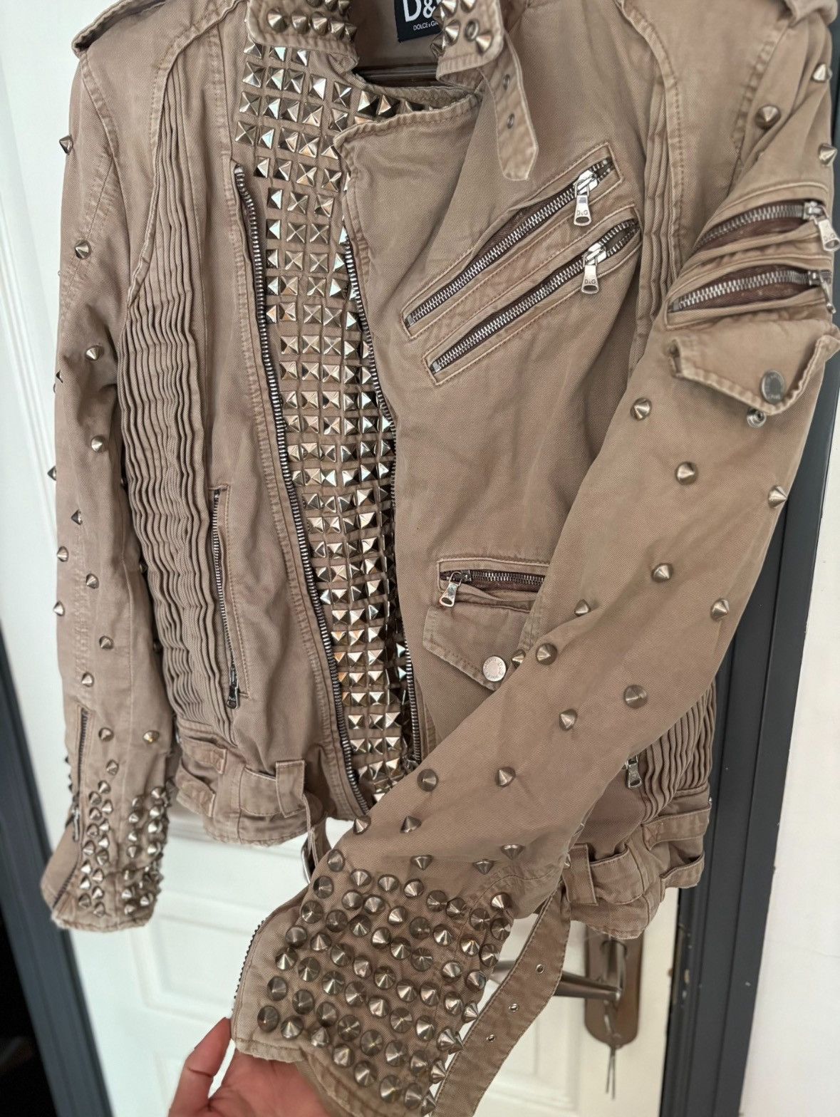 Dolce & Gabbana Dolce & Gabbana leather studded jacket Size L / US 10 / IT 46 - 7 Thumbnail