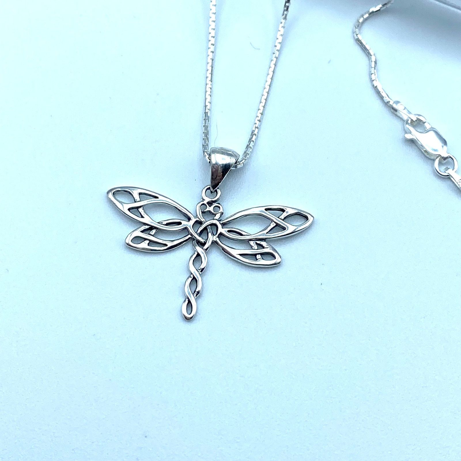 The Unbranded Brand Dragonfly Sterling Silver Necklace, Spiritual Size ONE SIZE - 3 Thumbnail