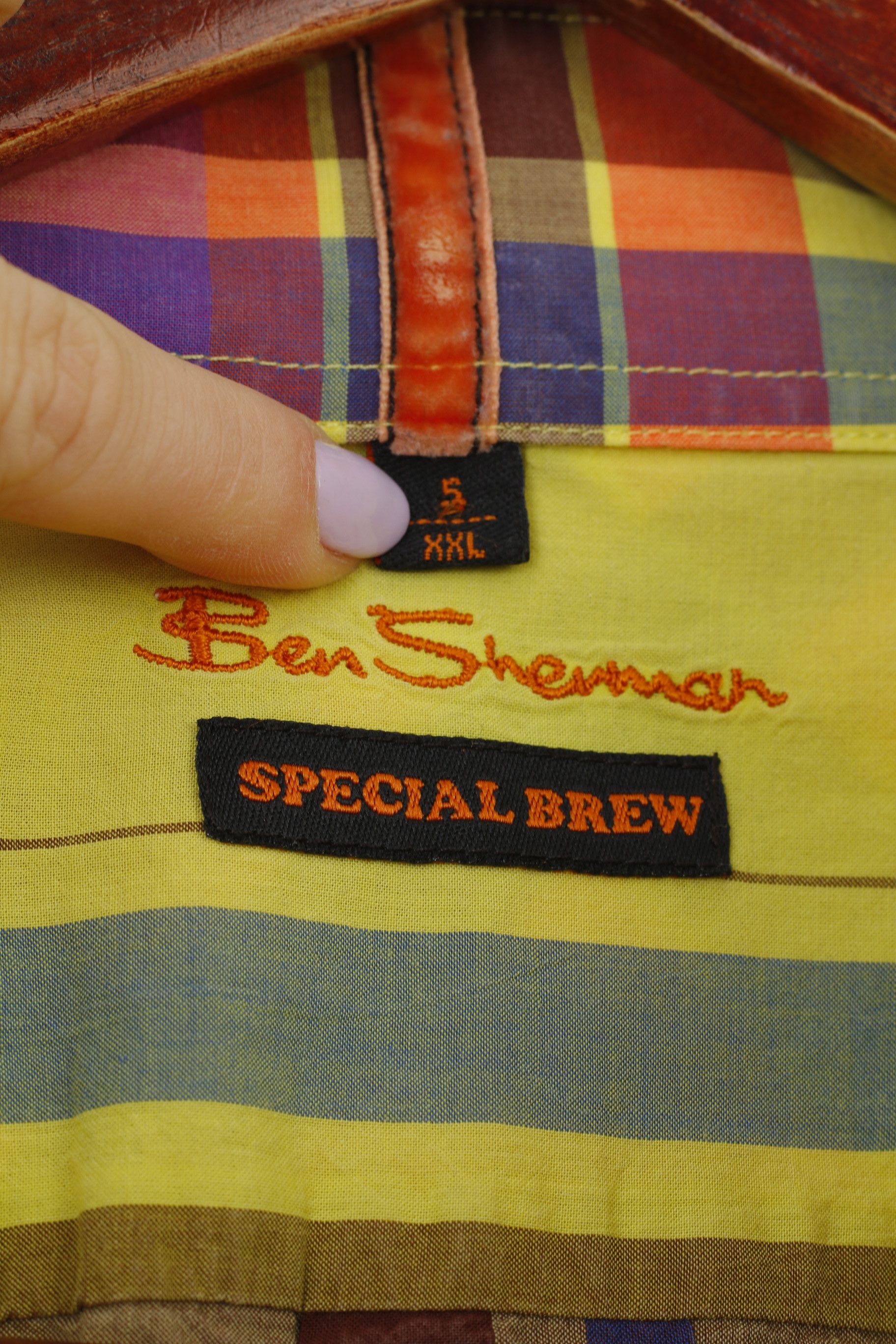 Ben Sherman Ben Sherman Men XXL Casual Shirt Yellow Checkered10663 Size US XXL / EU 58 / 5 - 4 Thumbnail