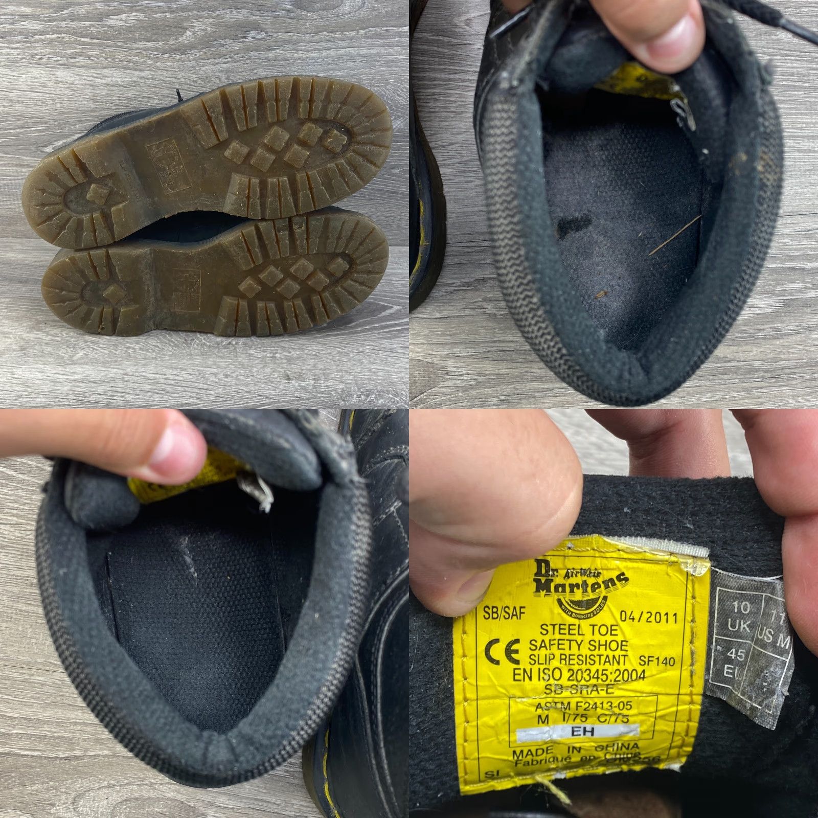 Dr. Martens Dr. Martens Boots Mens 11 Steel Toe Darby Black Leather Industrial Work/Combat Boot Size US 10 / EU 43 - 8 Thumbnail