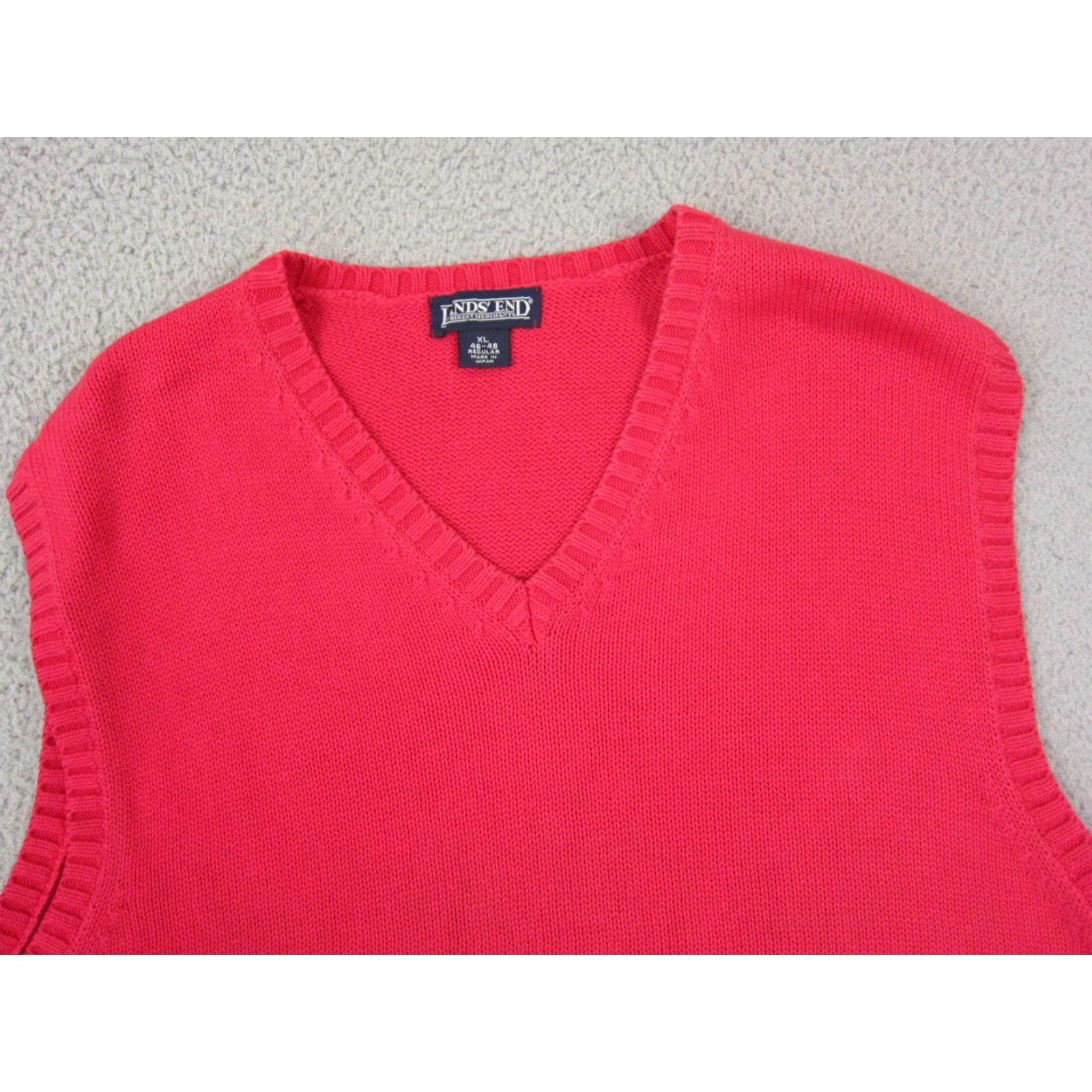 Lands' End Vintage Lands' End Sweater Vest Men XL Red V-Neck Made in Japan Size US XL / EU 56 / 4 - 2 Thumbnail