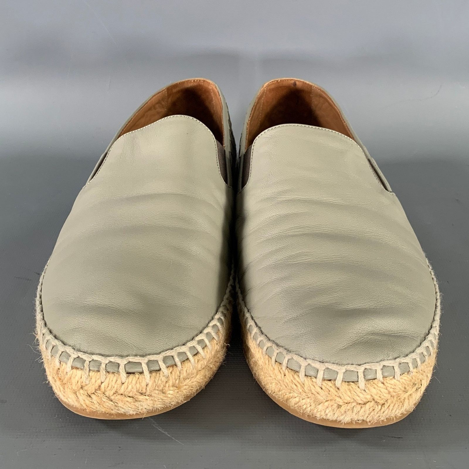 Bottega Veneta BOTTEGA VENETA Size 9 Grey Leather Woven Espadrille Flats Size US 9 / EU 42 - 4 Thumbnail
