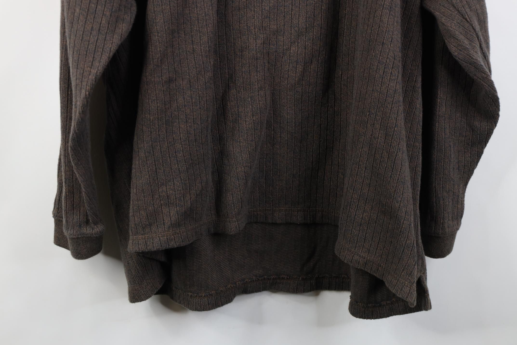 Vintage Vintage 90s Streetwear Ribbed Knit Henley T-Shirt Brown Size US XXL / EU 58 / 5 - 9 Thumbnail