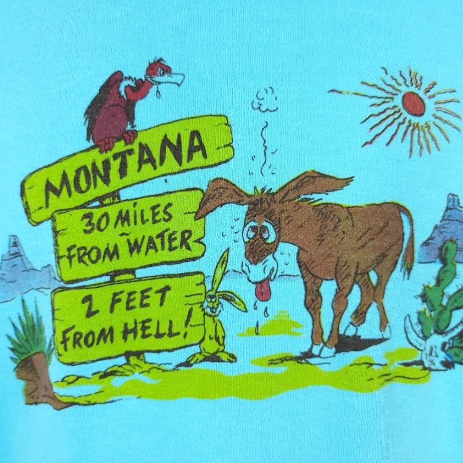 Vintage VINTAGE Montana Desert T Shirt Mens Size S Blue Cotton Blend 80s Vulture Donkey Rabbit Cactus Allen Tee Shirt Mens Size US S / EU 44-46 / 1 - 3 Thumbnail