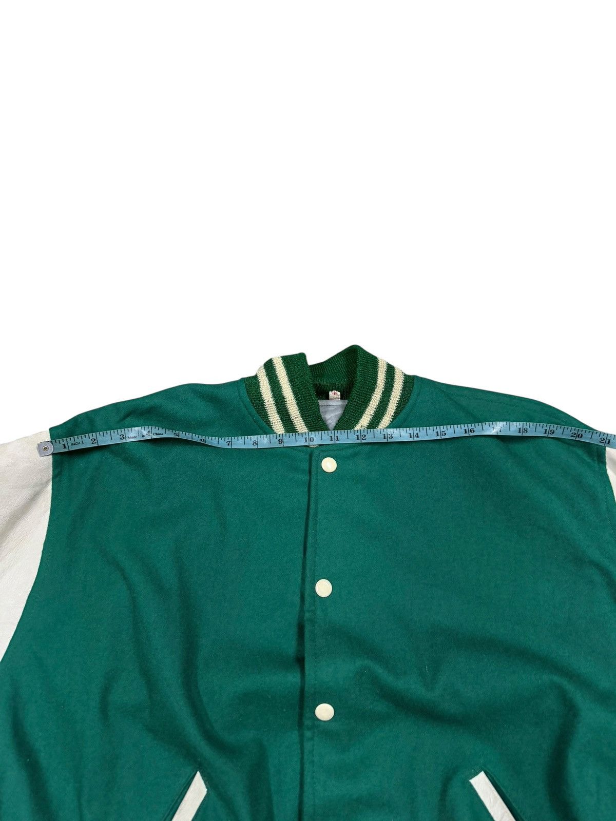 Japanese Brand Vtg💥80’s Teddy Jacket Baseball Wool/Leather Sleeve Jacket Size US L / EU 52-54 / 3 - 12 Thumbnail