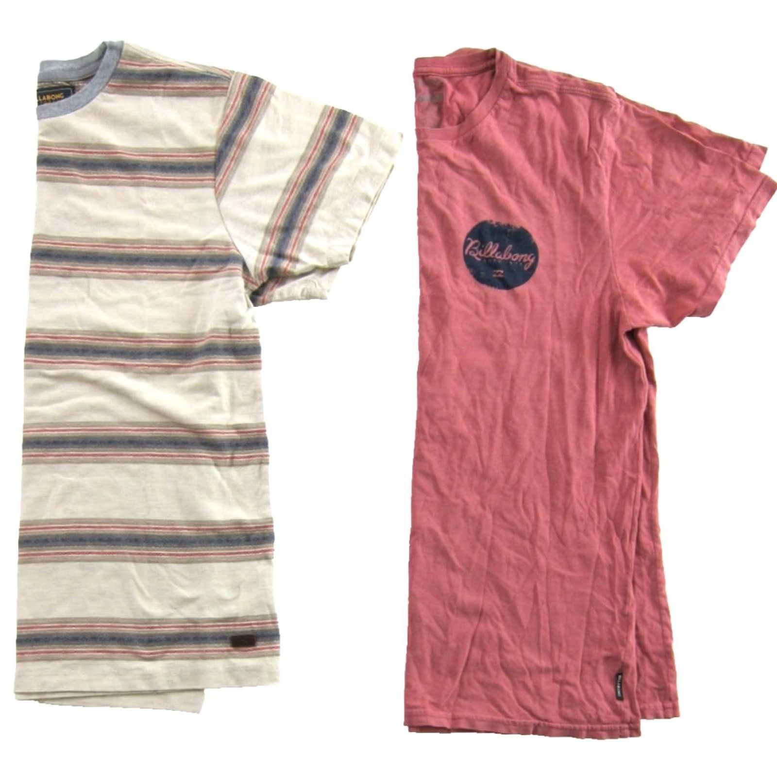 Billabong Billabong T-Shirt Men M Pink Logo Striped Cotton Blend Short Sleeve Crew Neck Classic Surf Size US M / EU 48-50 / 2 - 2 Thumbnail