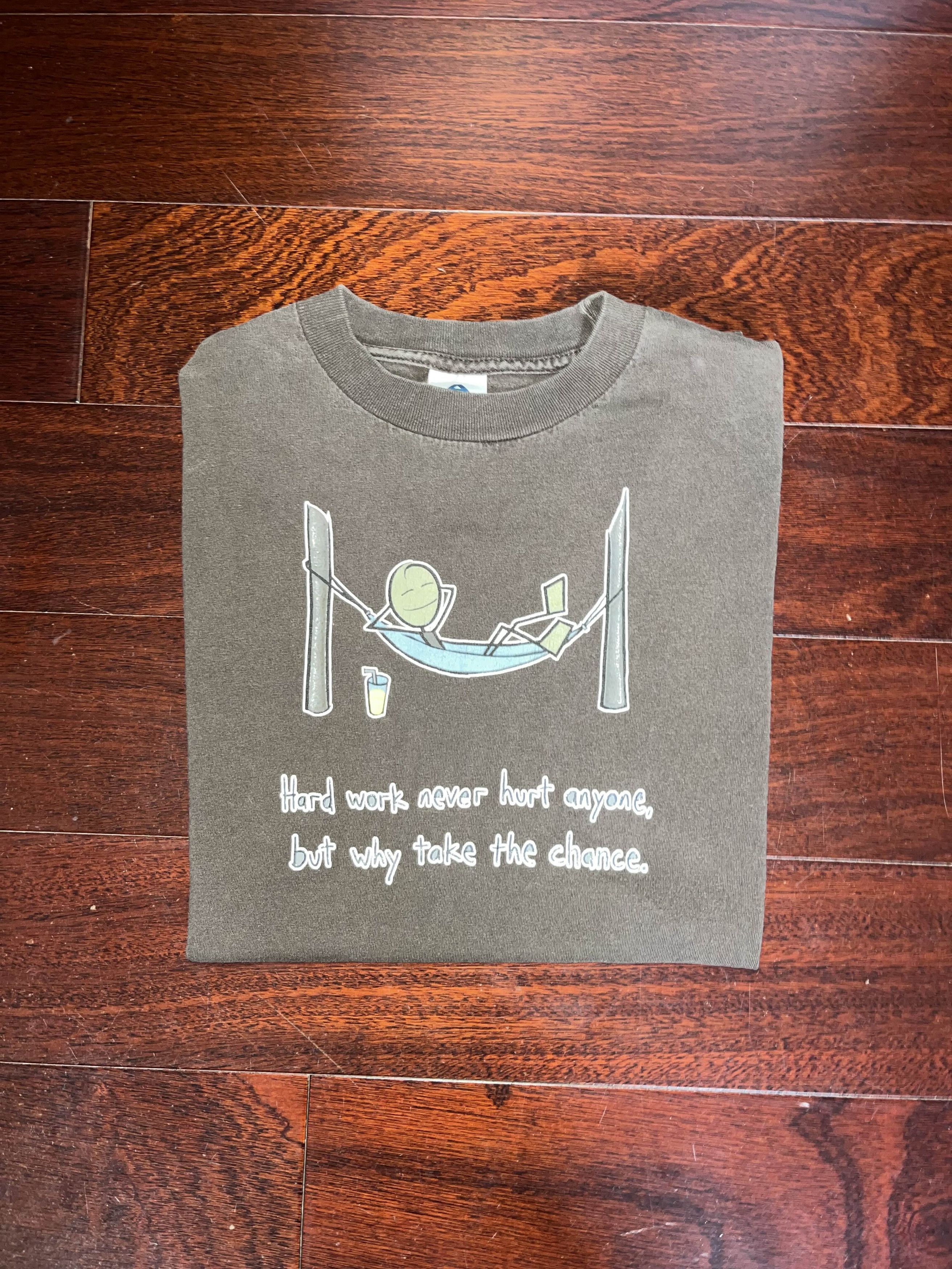 Vintage Vintage Y2K Hard Work Never Hurt Anyone Tee Size US M / EU 48-50 / 2 - 1 Thumbnail