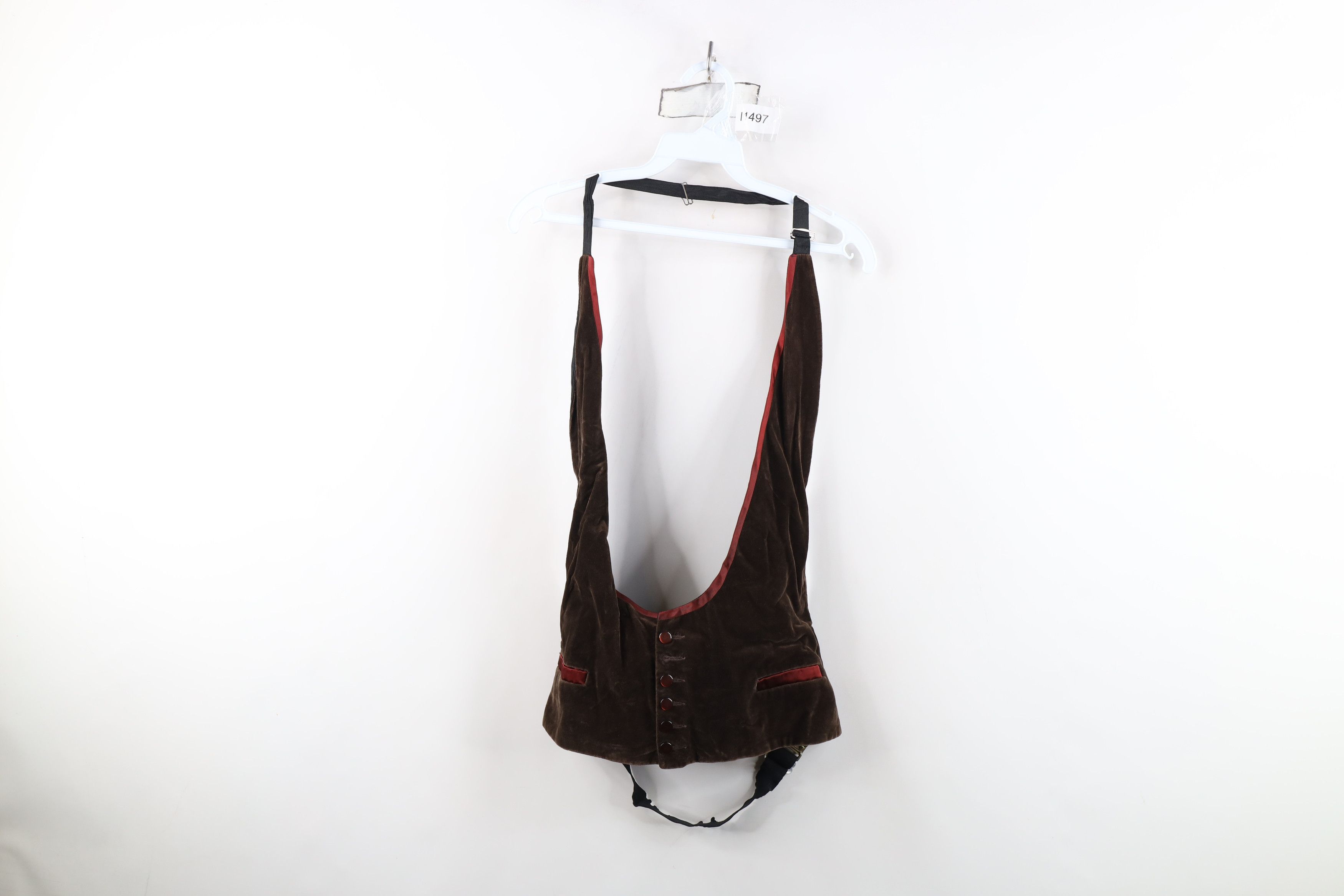 Vintage Vintage 50s Streetwear Velvet Tuxedo Prom Suit Vest Brown Size US L / EU 52-54 / 3 - 1 Thumbnail