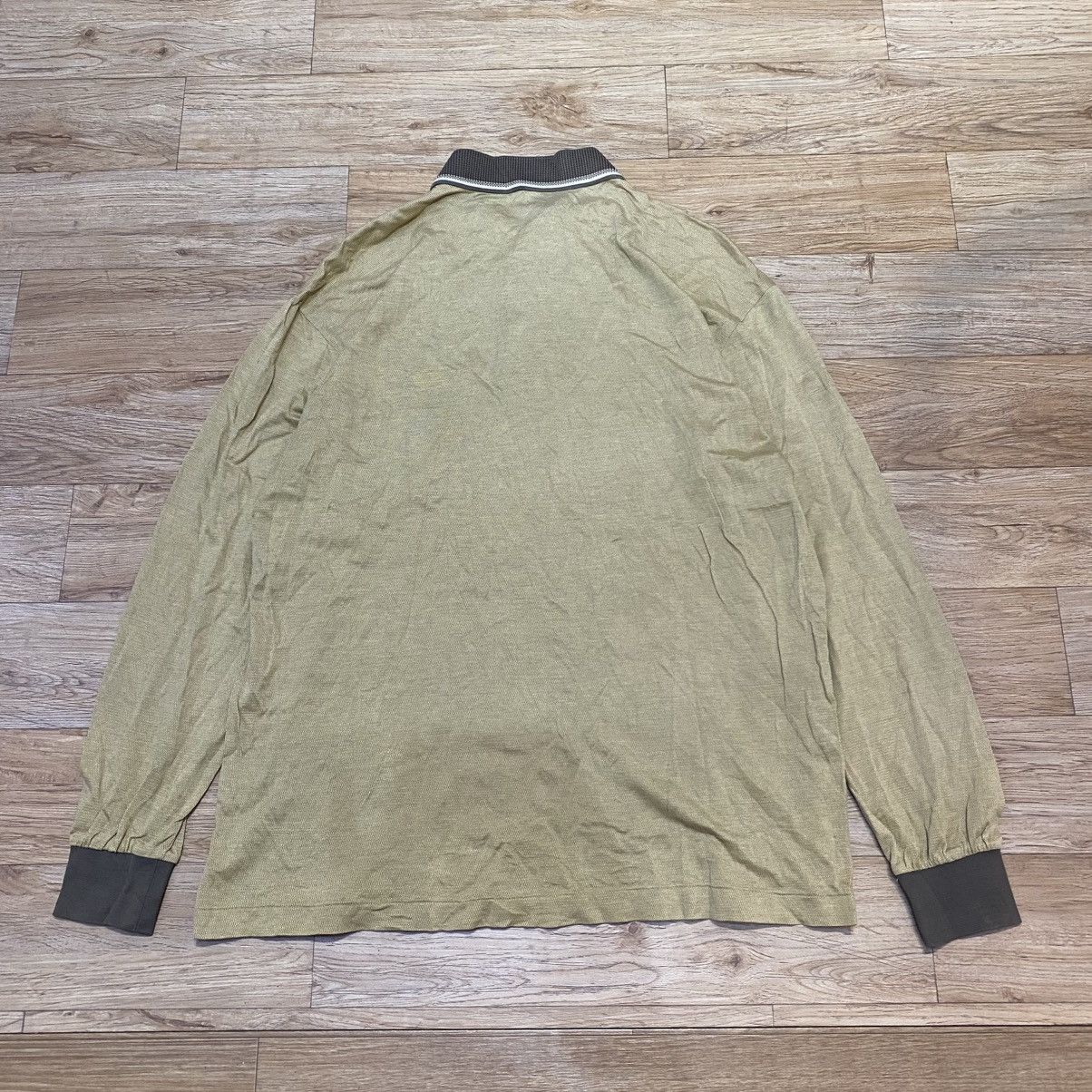 Yves Saint Laurent 90s Yves Saint Laurent Beigie Polo LS Shirt Size US XL / EU 56 / 4 - 2 Thumbnail