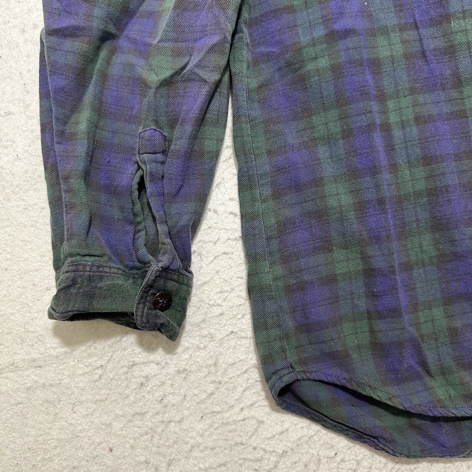 Chicos Chico's Design Large Button Up Shirt Blue Green Plaid Stripe Size L / US 10 / IT 46 - 6 Thumbnail
