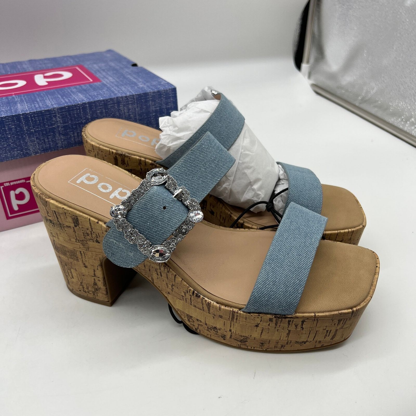 Other Pop Womens Kallie Heeled Sandals Pink Fuschia Multicolor Size US 9.5 / IT 39.5 - 1 Thumbnail