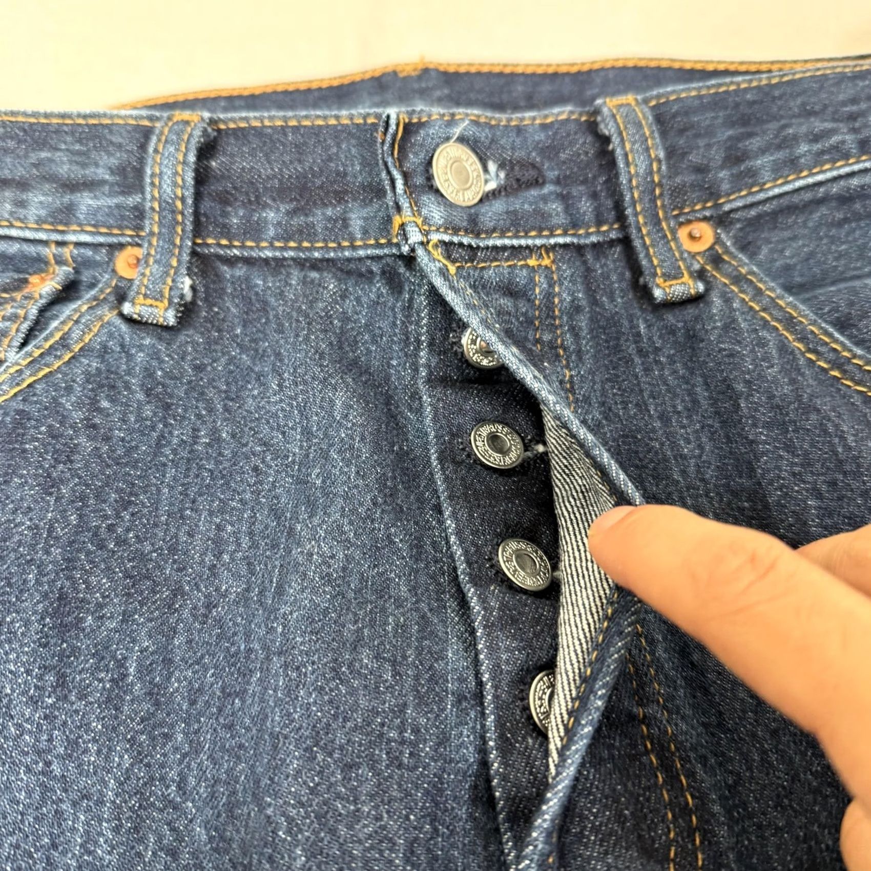 Levi's Levi's Jeans Mens 33x32 Blue 501 Straight Fit Denim Pants Cowboy Work Size US 33 - 3 Thumbnail