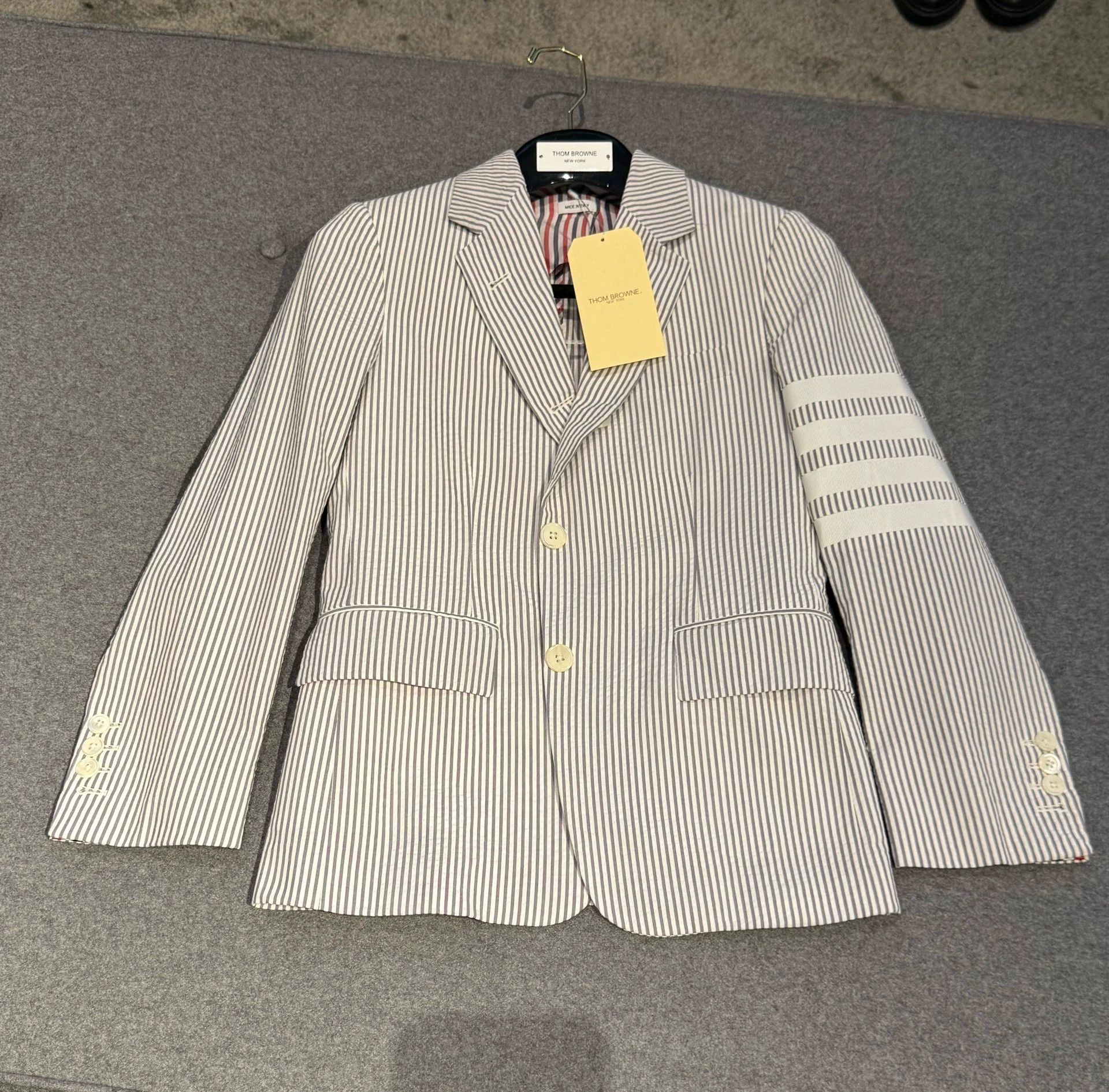 Thom Browne Thom Browne Seersucker Four-Bar Blazer Rare New Size S / US 4 / IT 40 - 3 Thumbnail