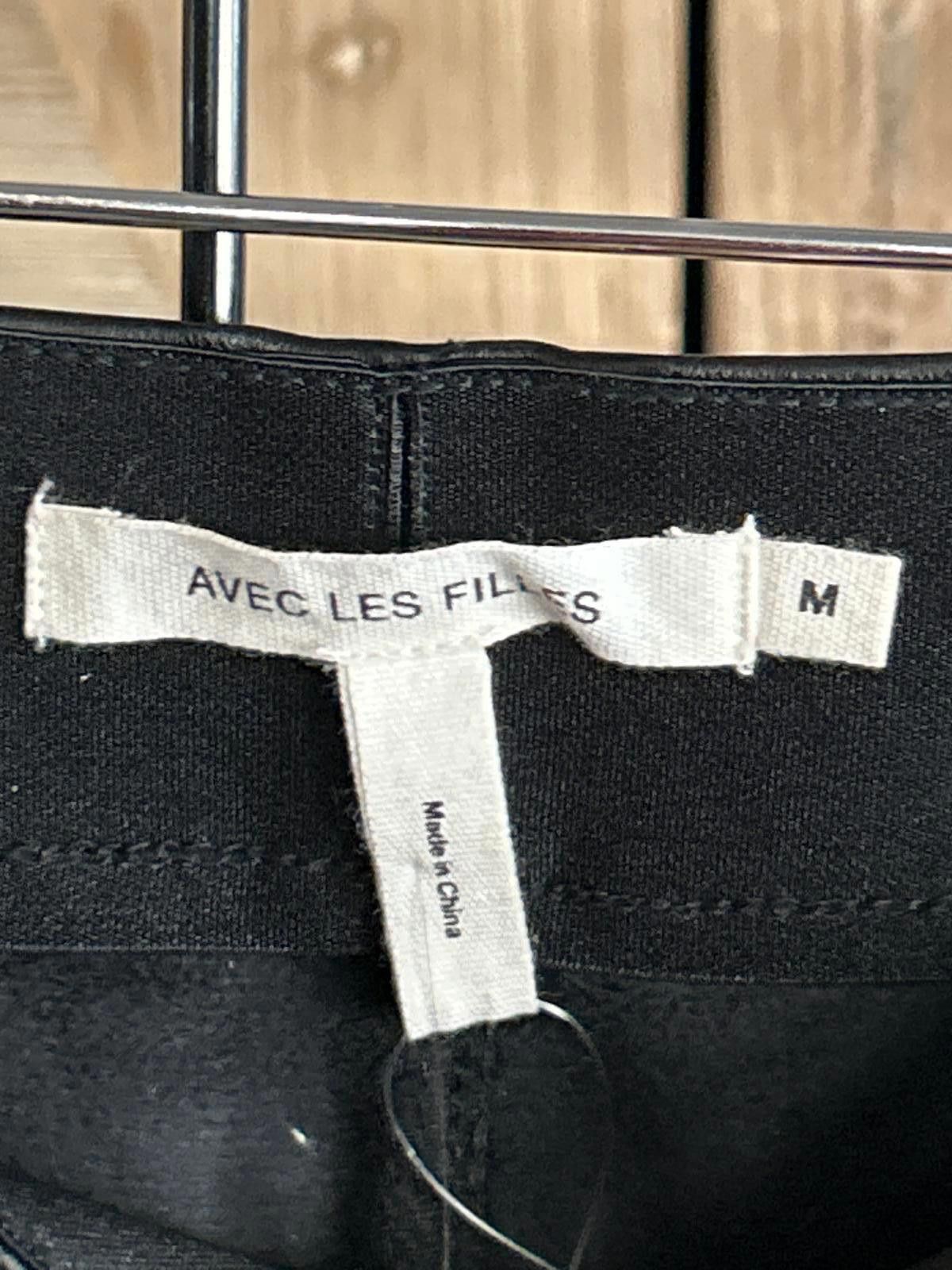 Designer NWOT Avec Les Filles Faux Leather Pants Sz M Black Pull On Size 32" / US 10 / IT 46 - 4 Thumbnail