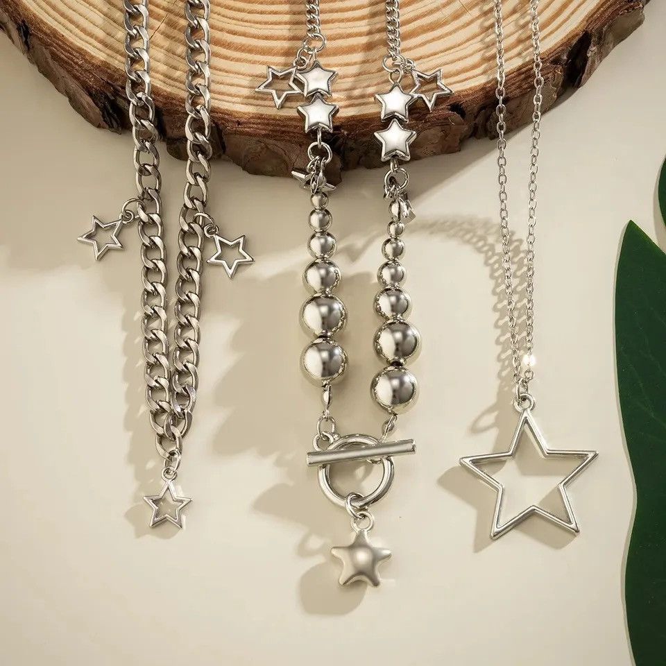 Jewelry Creative Set Star OT Buckle Pendant Choker Necklace Size ONE SIZE - 4 Thumbnail