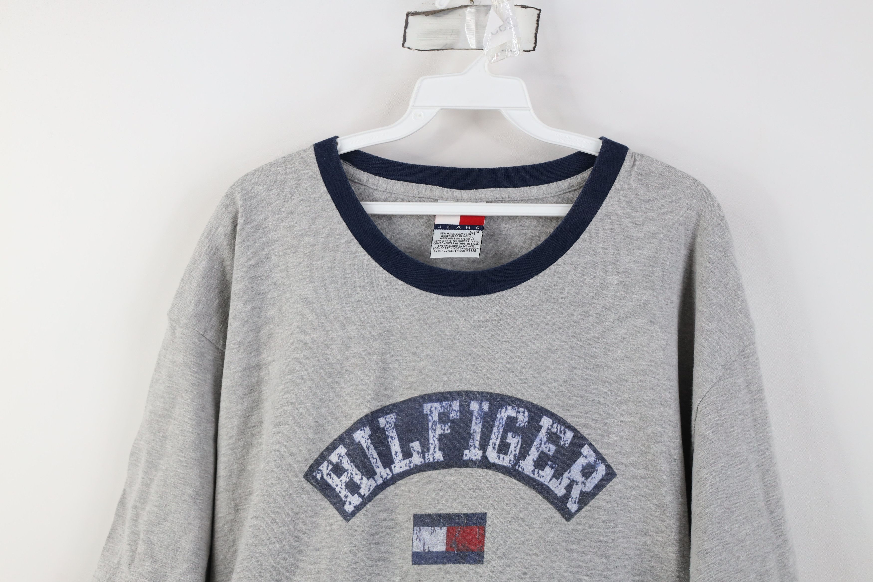 Tommy Hilfiger Vintage 90s Tommy Hilfiger Spell Out Baggy Fit T-Shirt Gray Size US L / EU 52-54 / 3 - 2 Thumbnail