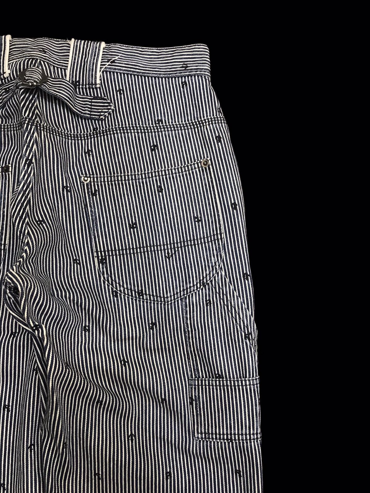 Japanese Brand BROWNY Anchor Embroidery Hickory Stripe Carpenter Pant F119 Size US 34 / EU 50 - 10 Thumbnail